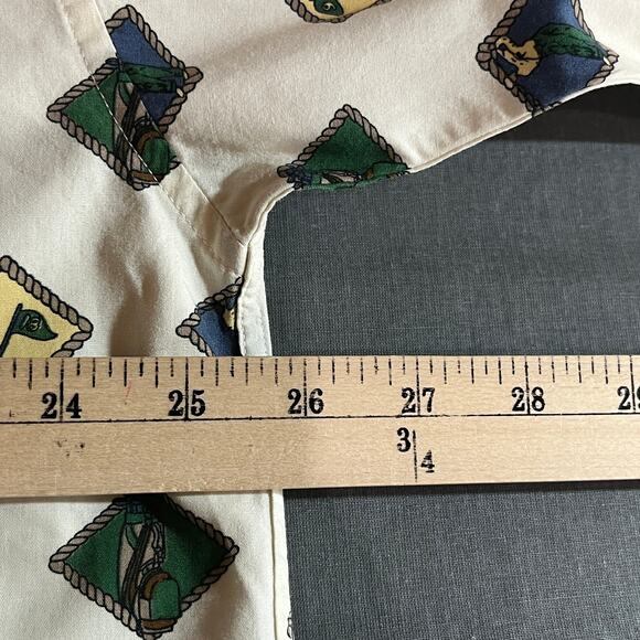 Preswick & Moore Shirt Mens Size XL‎ White Golf Print Button Down Casual Preppy - Picture 7 of 7